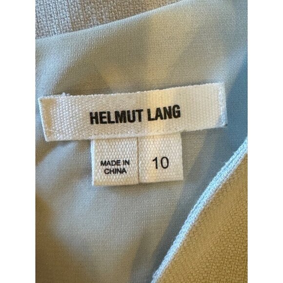 Helmut‎ Lang Dress Women 10 Gray Cream Blistered Leather Panel Sheath Mini - Picture 10 of 13